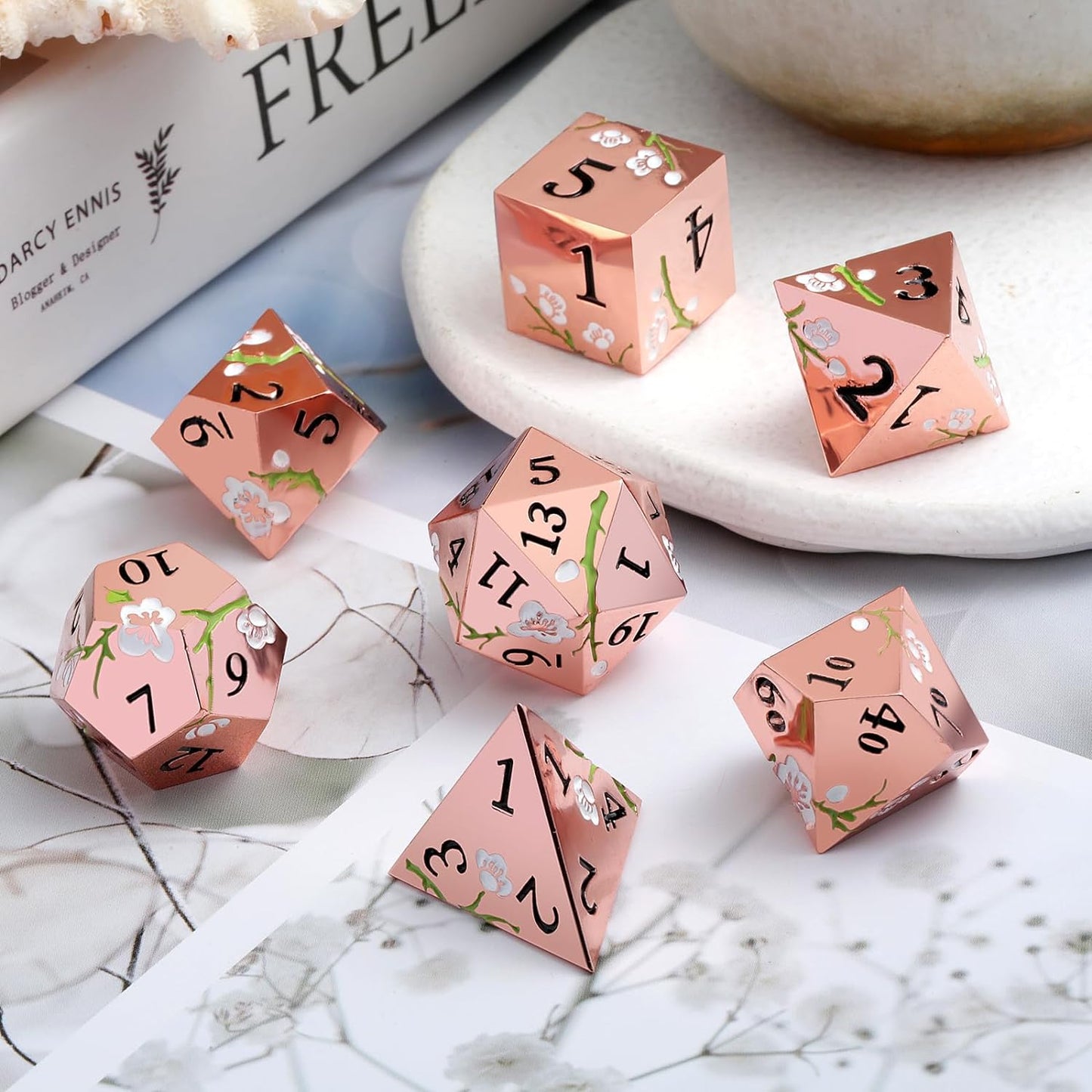 Heavy Matte Red Metal Dice Set