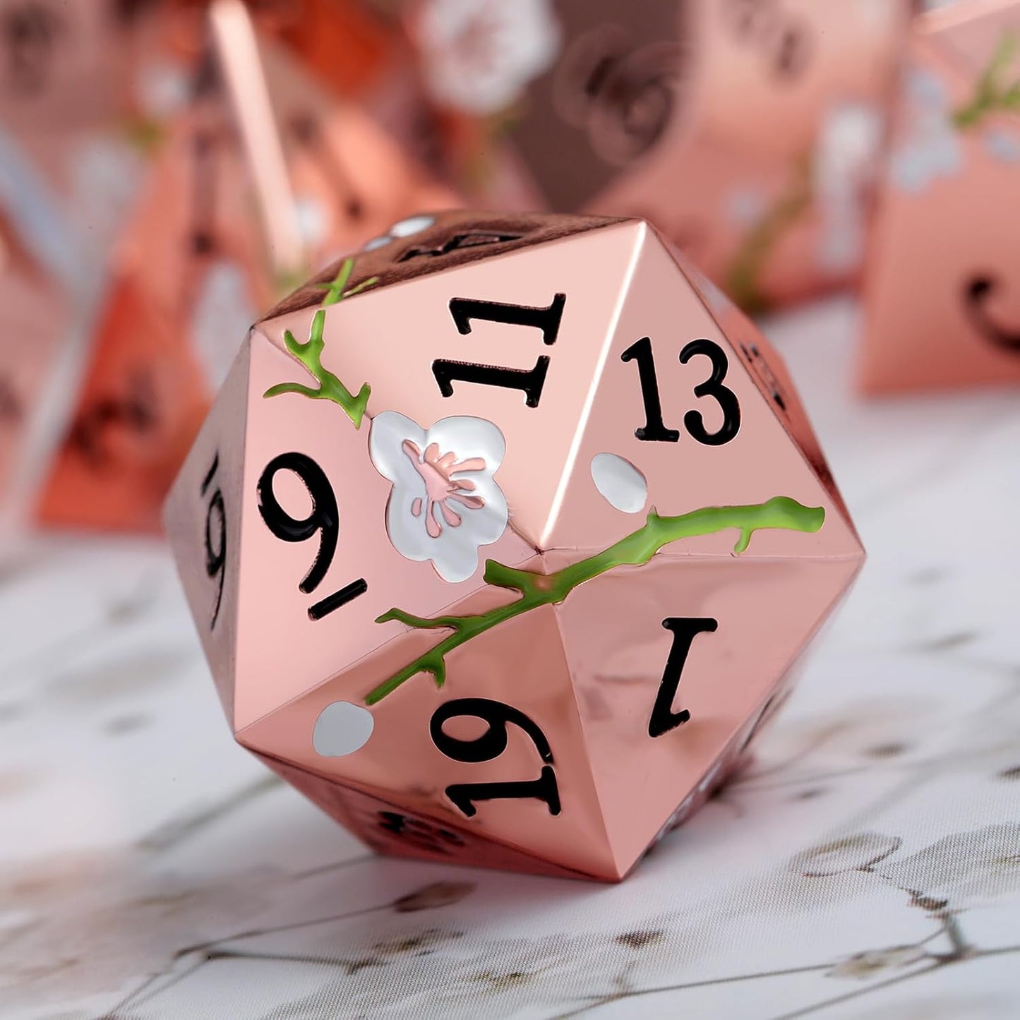 Heavy Matte Red Metal Dice Set