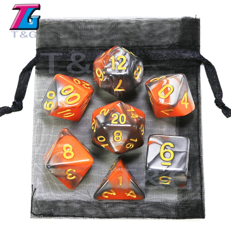 Affordable Gaming Dice Orange Black