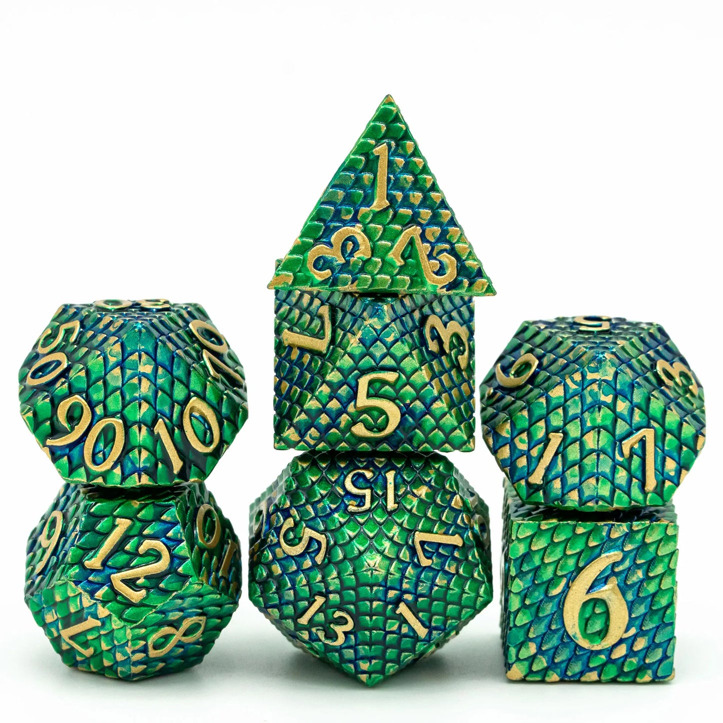 DragonScale Elite Metal Dice Set Blue