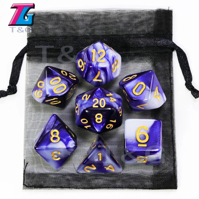 Affordable Gaming Dice Purple White