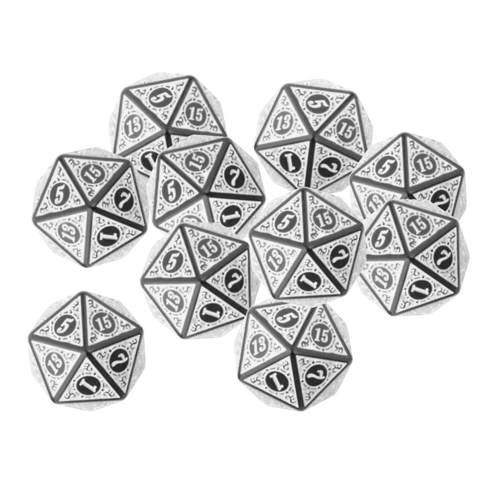 Mystical Swirl Dual-Tone 10 piece D20 Dice Set Option 013