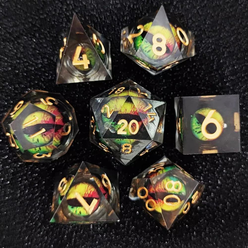 MysticFlow D20 Dice Set Colorful eye