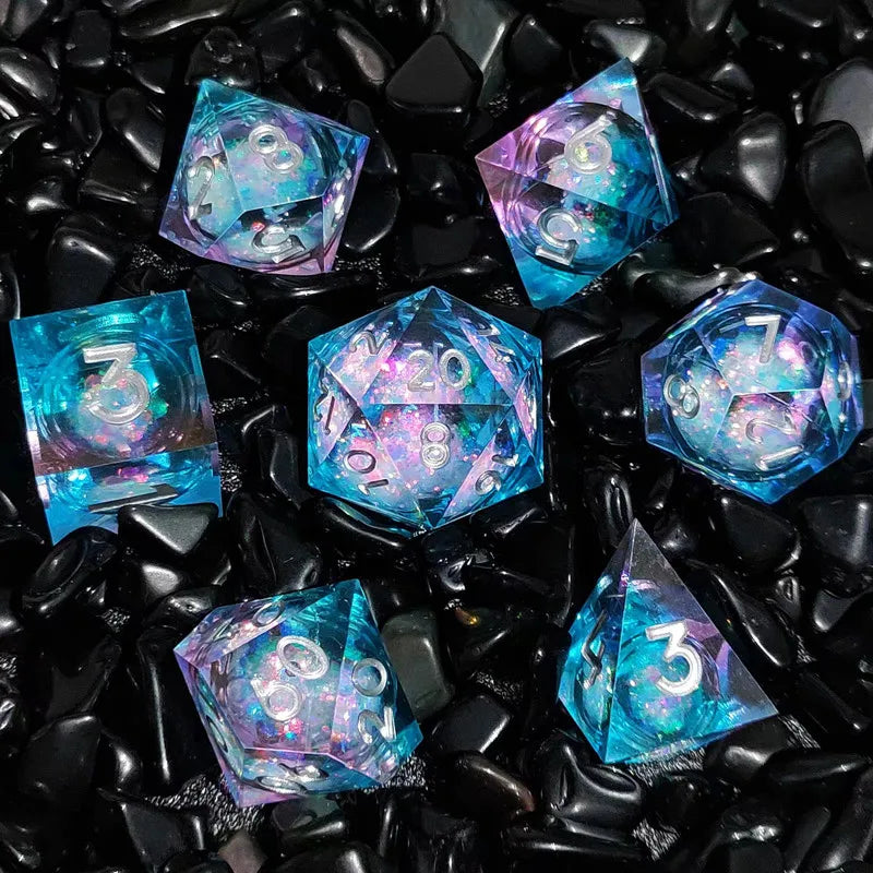 MysticFlow D20 Dice Set Pink Blue