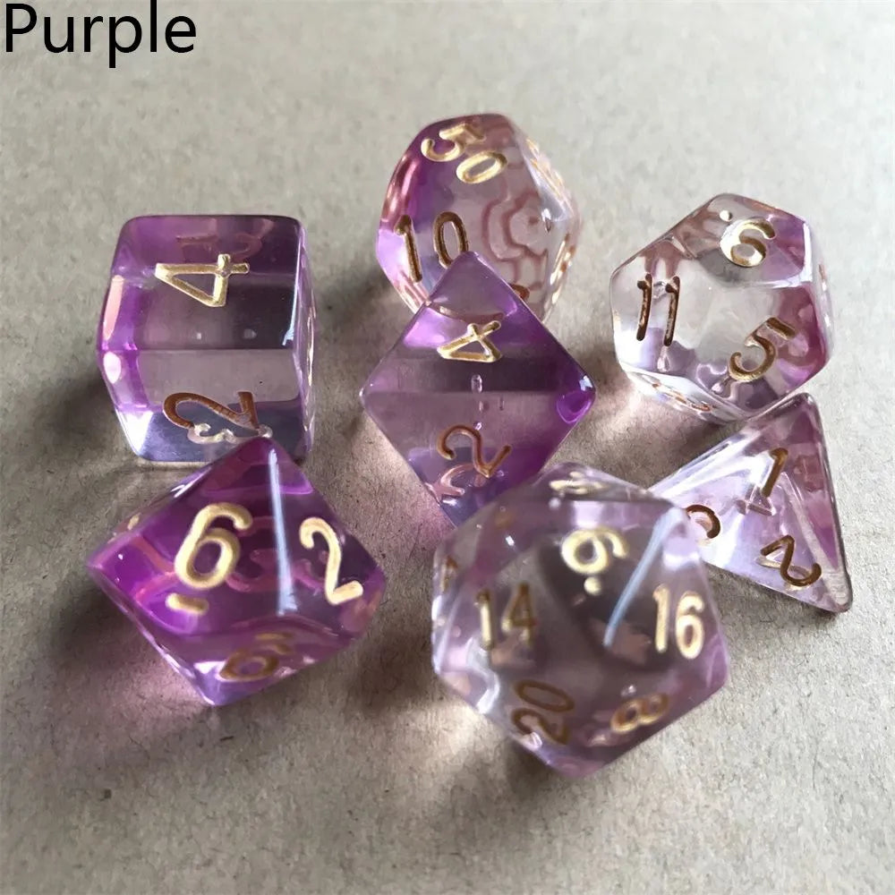 Mystic Lumina Dice Set - Dnd Polyhedral Dice Purple