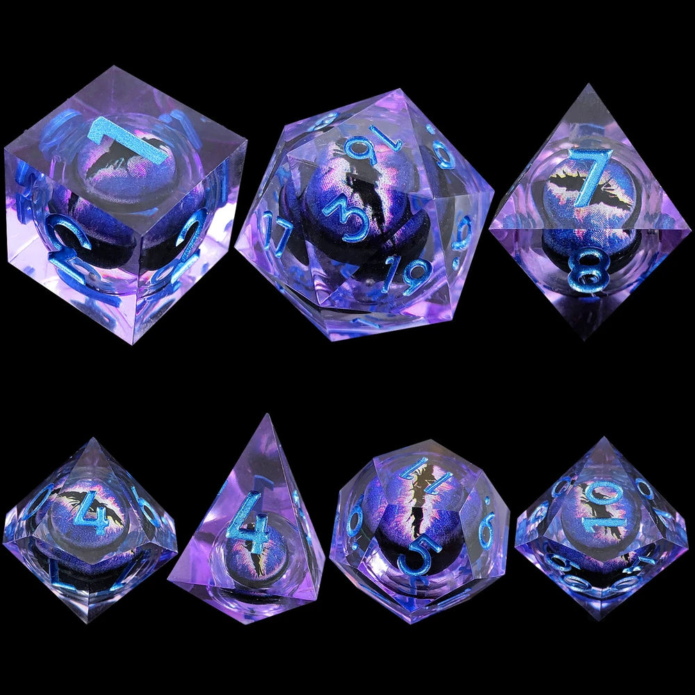 MysticFlow D20 Dice Set Purple white