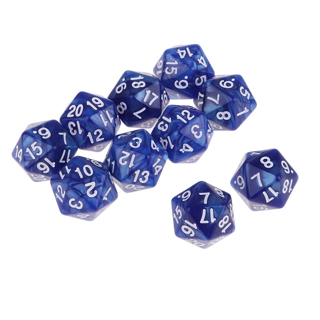 Mystical Swirl Dual-Tone 10 piece D20 Dice Set Option 018