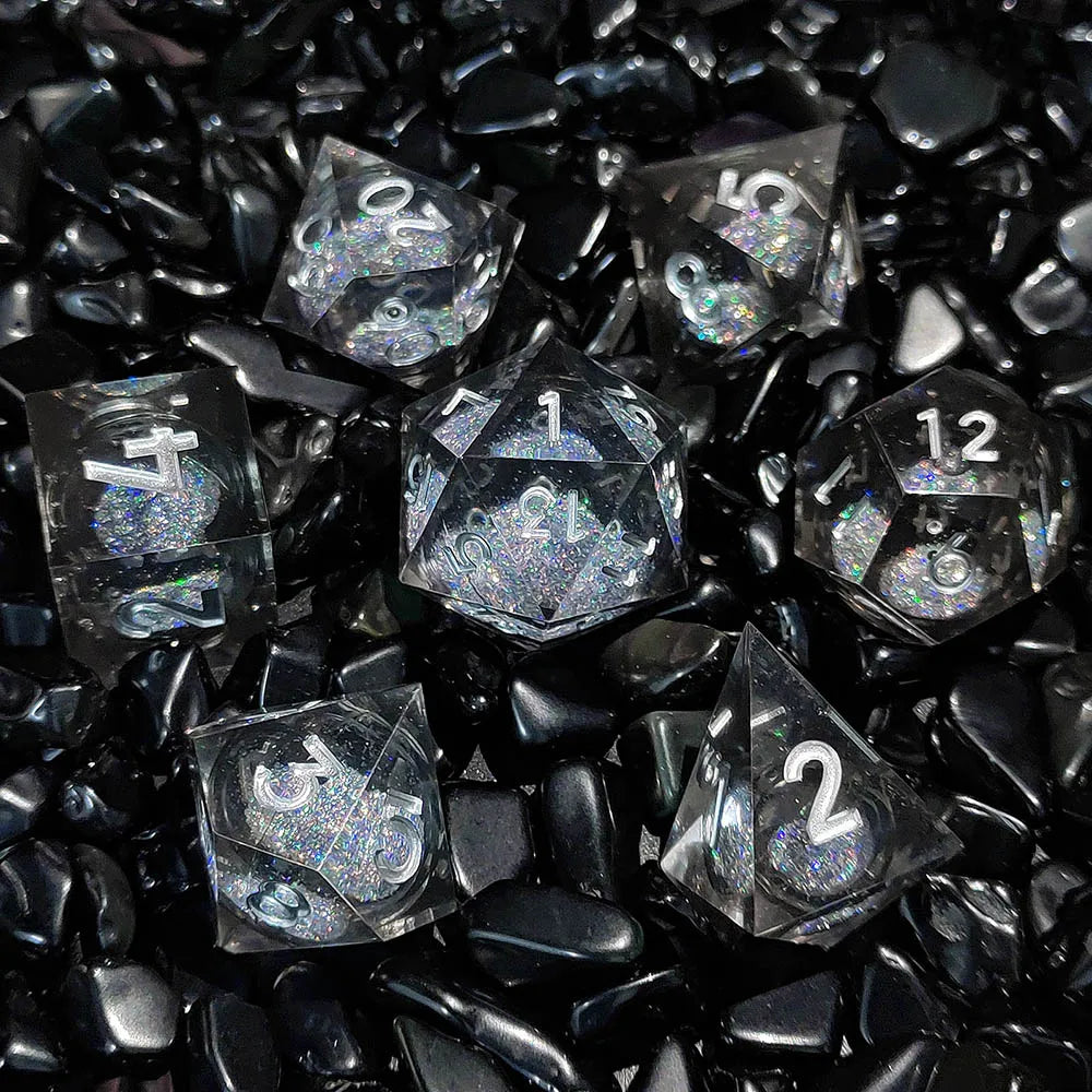 Starlit Shadows Polyhedral Dice Set Black