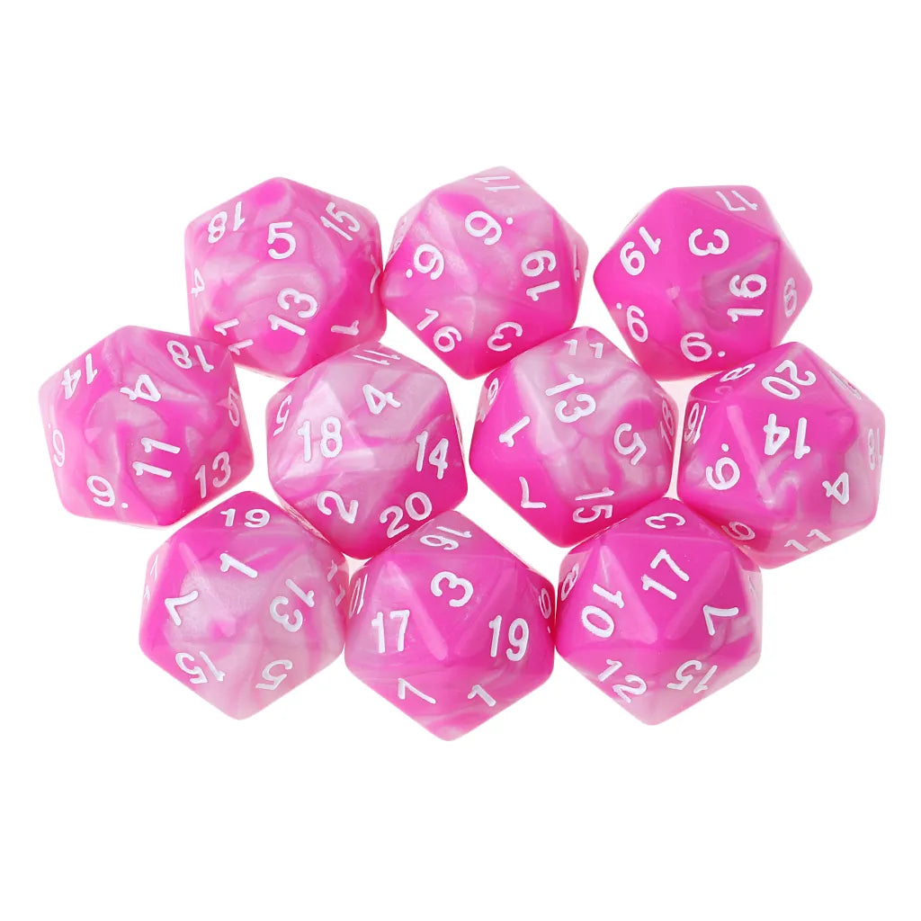 Mystical Swirl Dual-Tone 10 piece D20 Dice Set Option 007