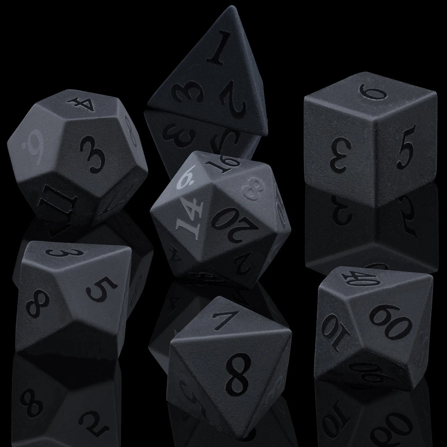 Matte Black Sharp Edge Dice