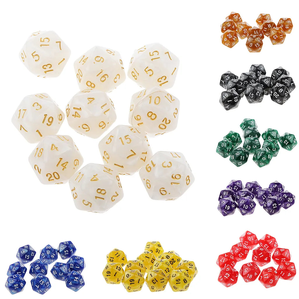 Mystical Swirl Dual-Tone 10 piece D20 Dice Set