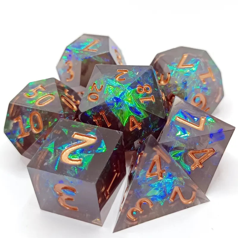 Cosmic Nebula Polyhedral Dice Set Style-9