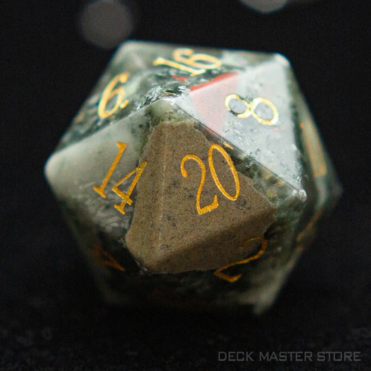 Mystic Warlock's Bloodstone Polyhedral Dice Set D20(1pcs)