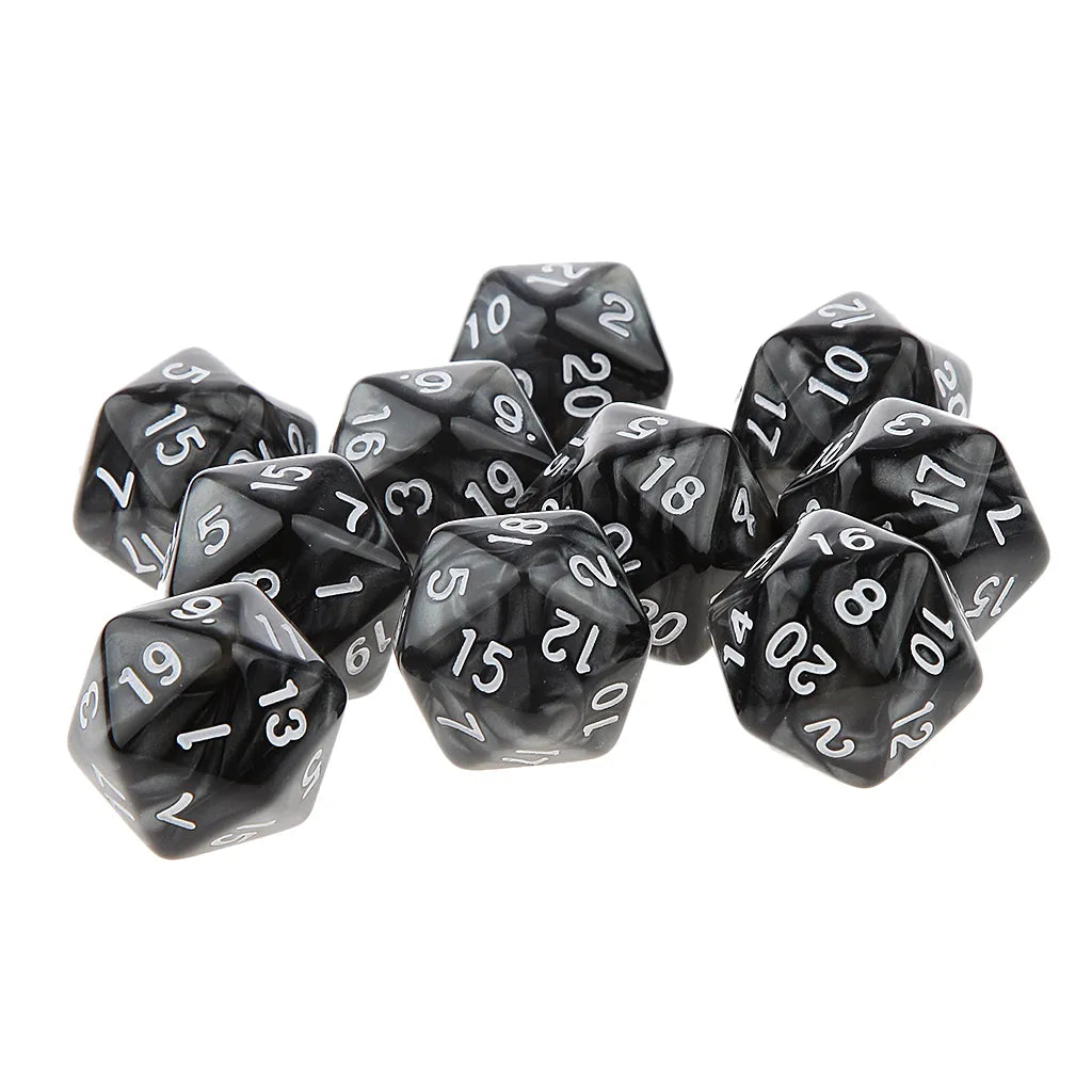 Mystical Swirl Dual-Tone 10 piece D20 Dice Set Option 026