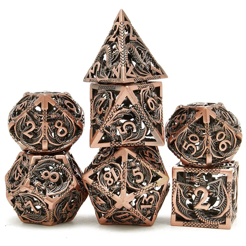 Psionic Surge Mindflayer Dice Set - Metal Illithid Series for D&D Copper