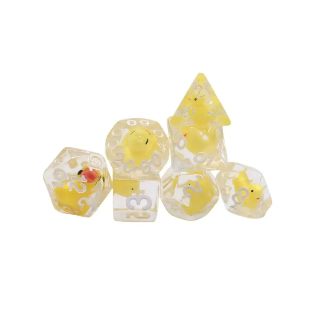 Funny Transparent Ducky Dice Set yellow