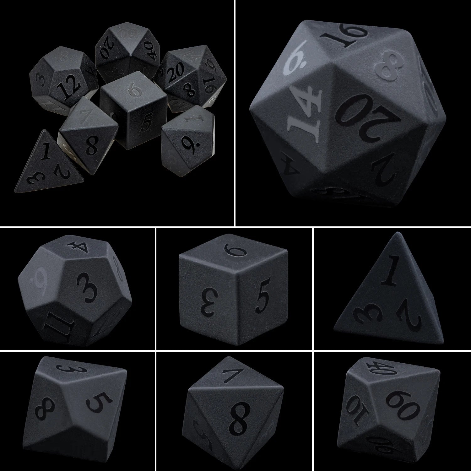 Matte Black Sharp Edge Dice