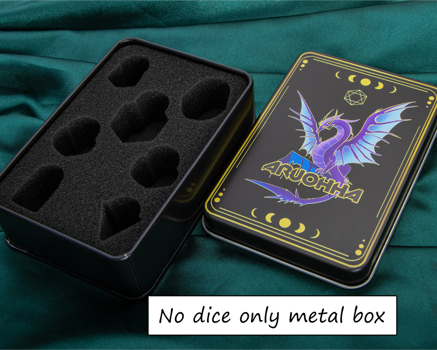 Dnd Green Sharp Edge Polyhedral Crystal Stone&Gem D and D Dice Set For Dungeon and Dragon Pathfinder Role Playing Game(RPG)、MTG Metal box only