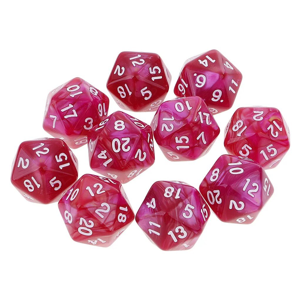 Mystical Swirl Dual-Tone 10 piece D20 Dice Set Option 024