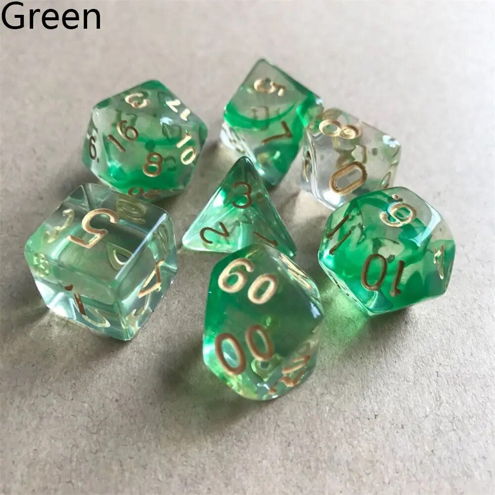 Mystic Lumina Dice Set - Dnd Polyhedral Dice Green