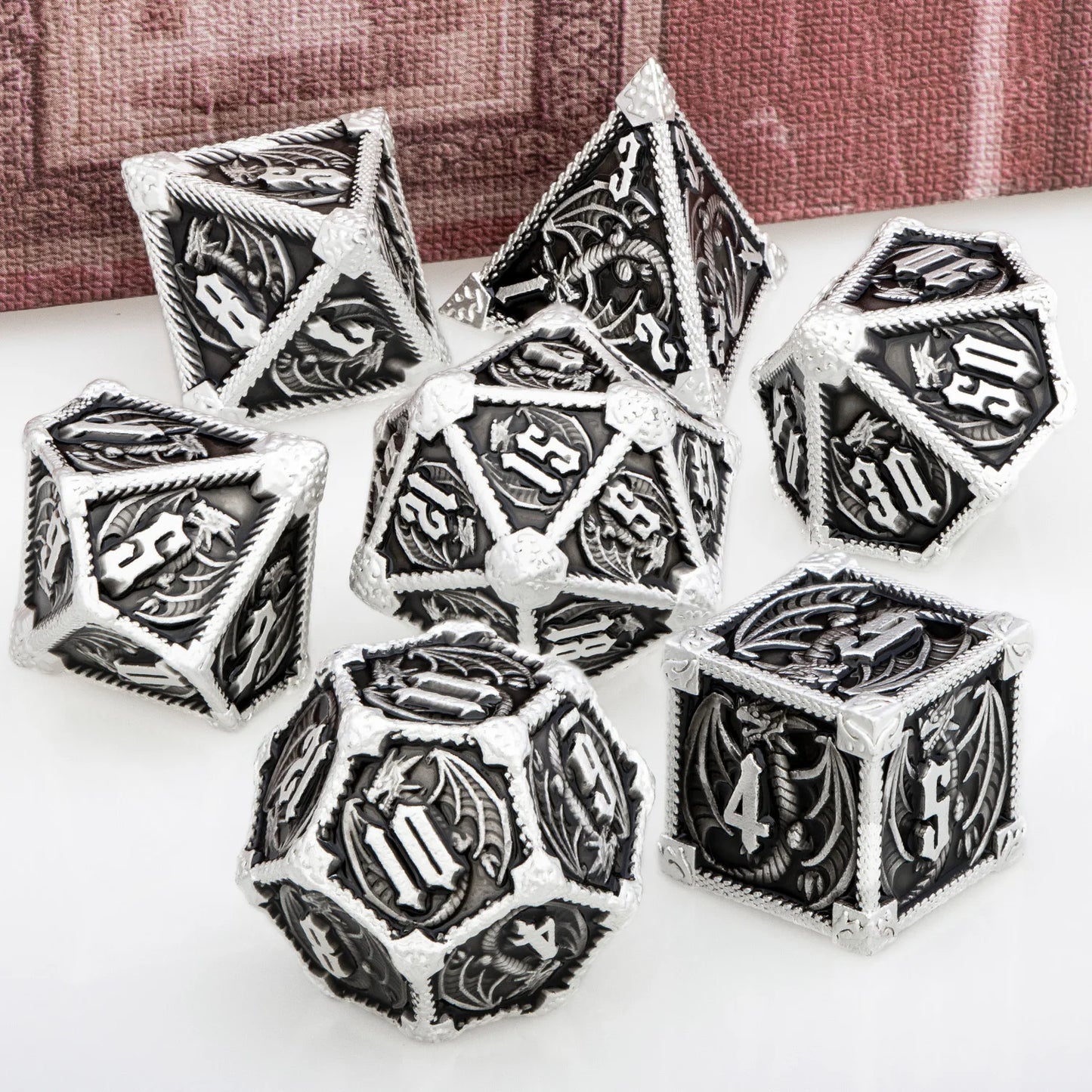 Eldritch Warlock Metal Dice Set - Dark Pact Series for D&D Black