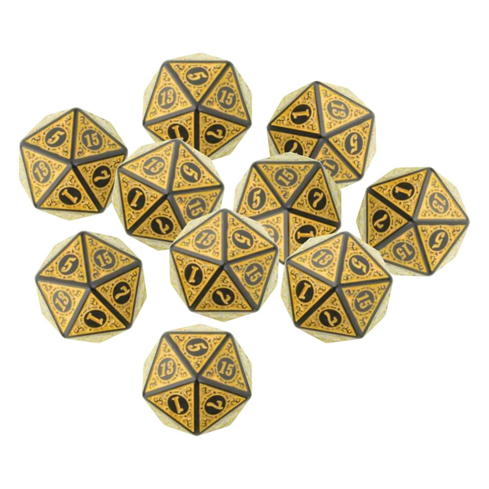 Mystical Swirl Dual-Tone 10 piece D20 Dice Set Option 012