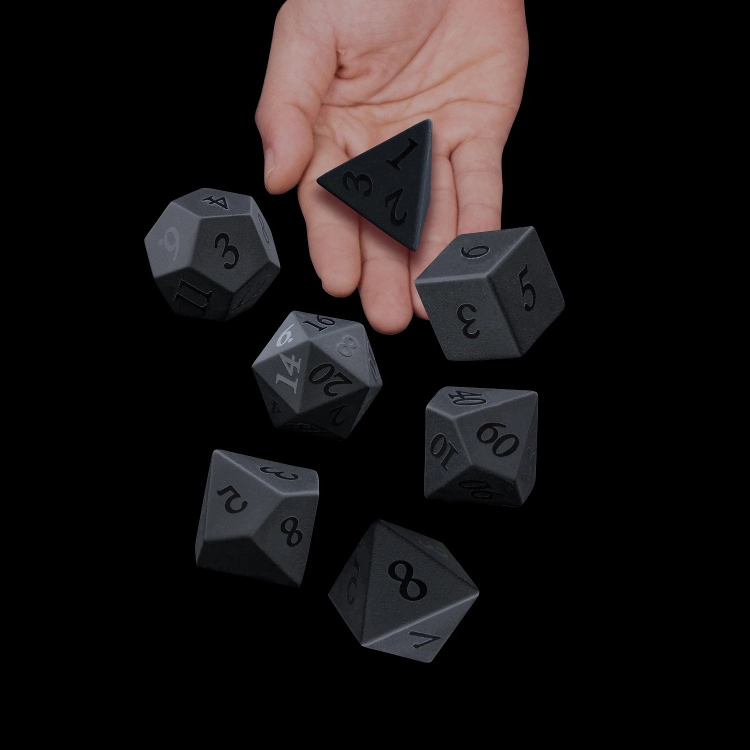 Matte Black Sharp Edge Dice