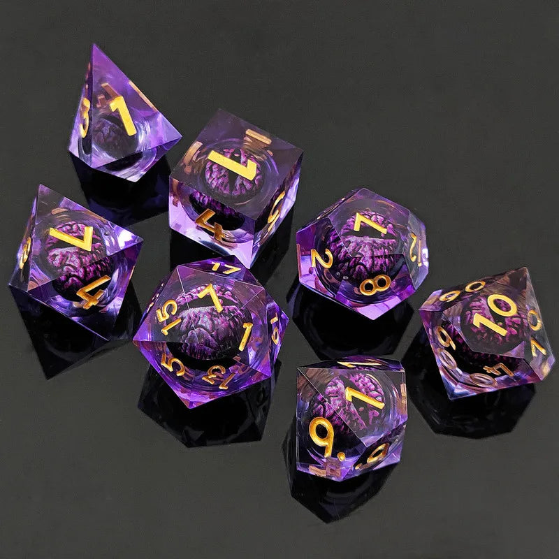 MysticFlow D20 Dice Set Purple eye