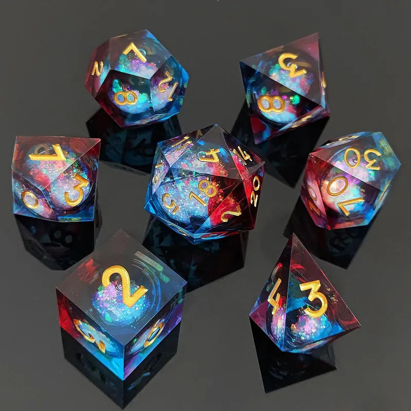 MysticFlow D20 Dice Set Red Blue