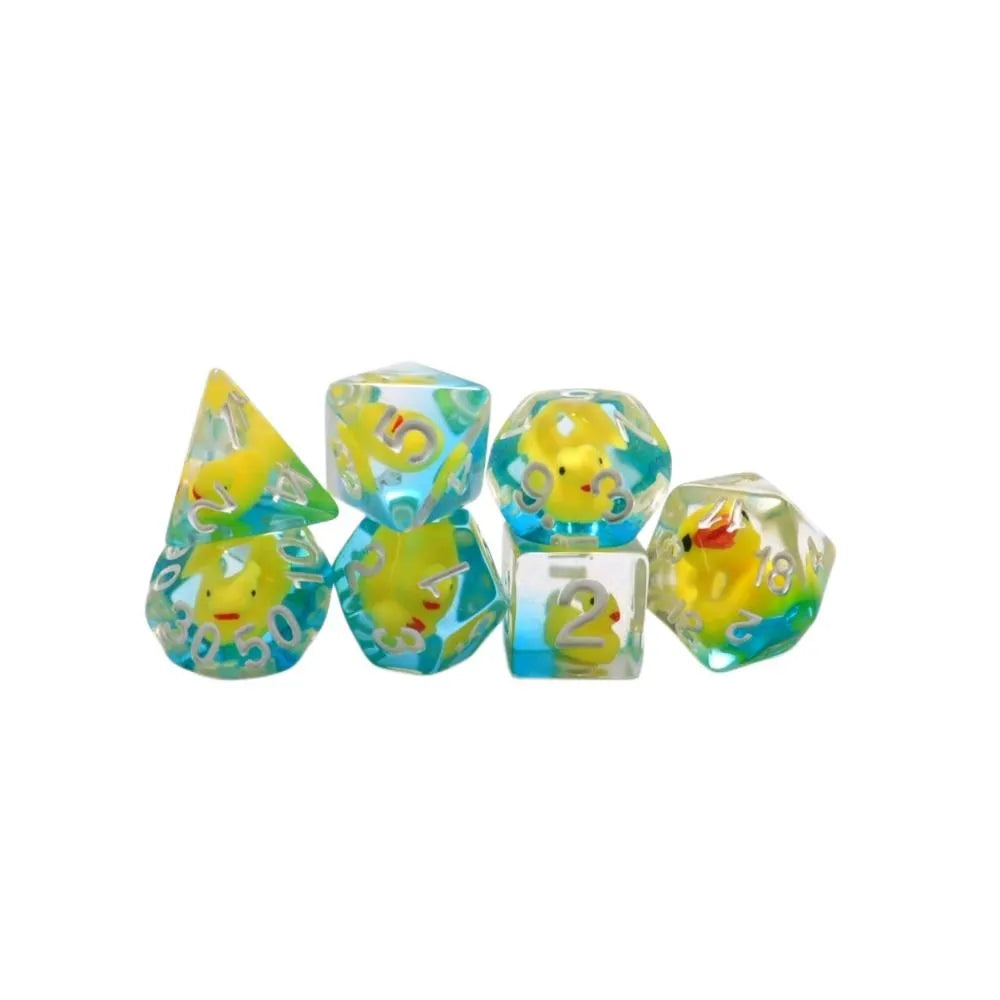 Funny Transparent Ducky Dice Set green