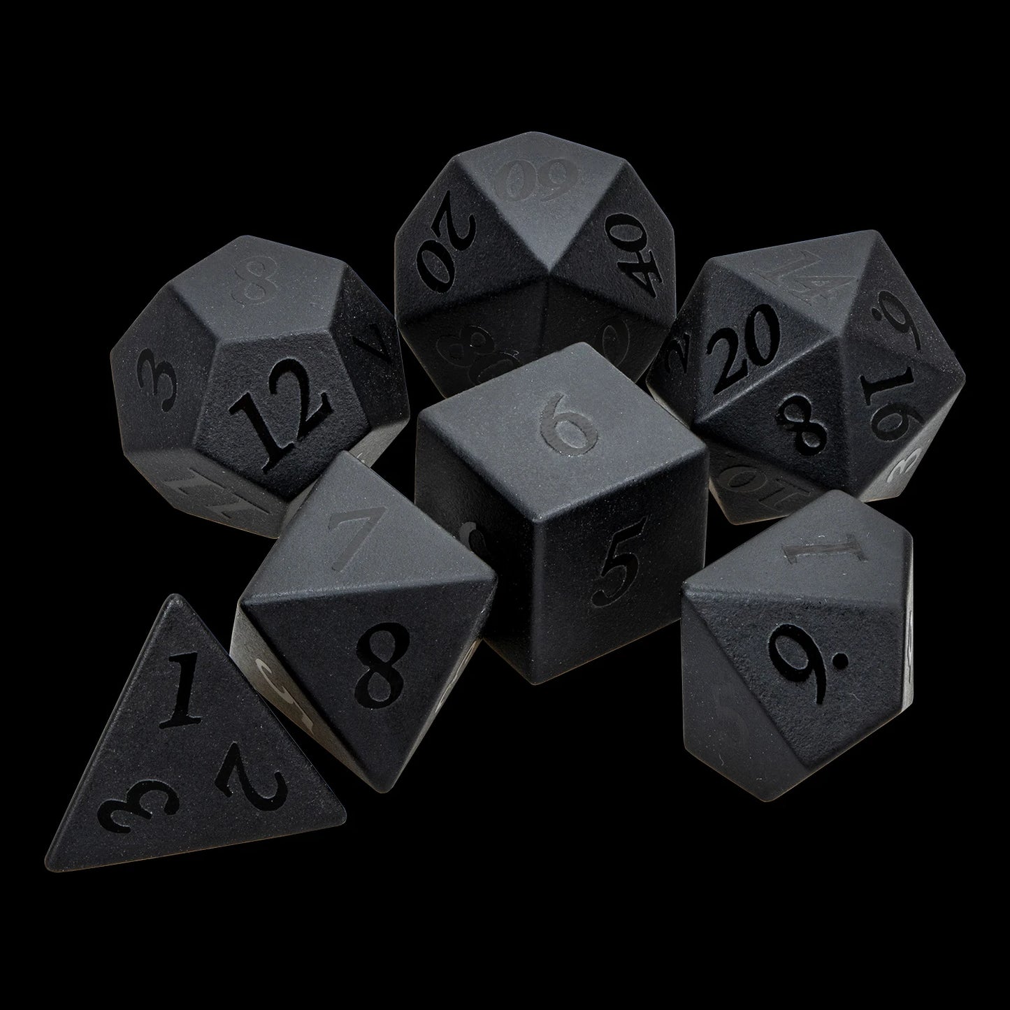 Matte Black Sharp Edge Dice