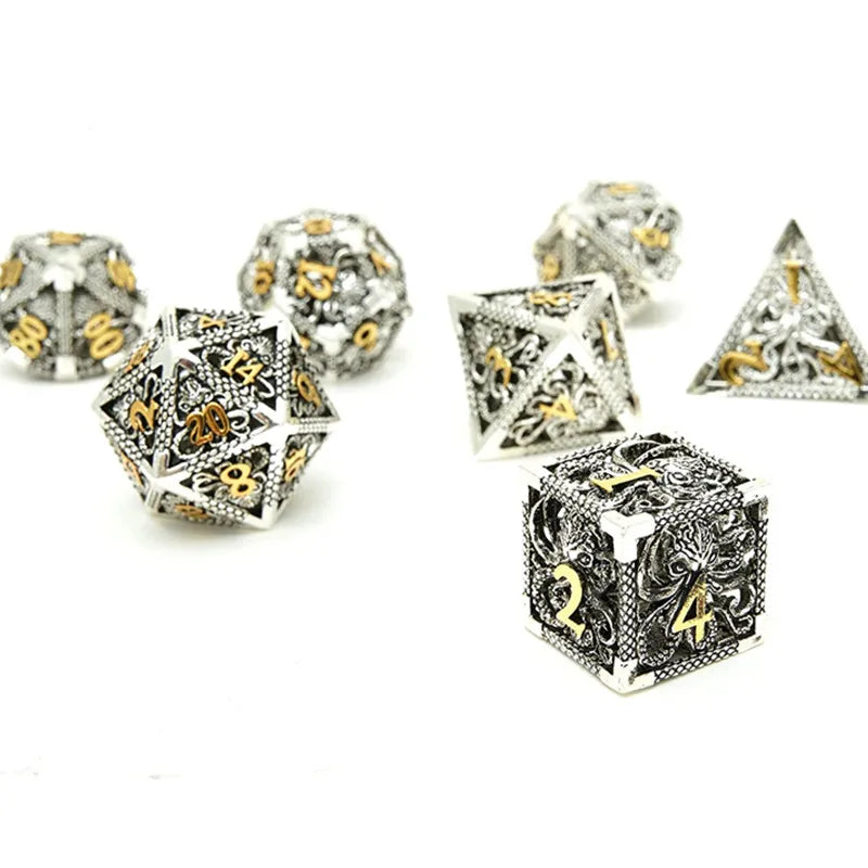 Psionic Surge Mindflayer Dice Set - Metal Illithid Series for D&D