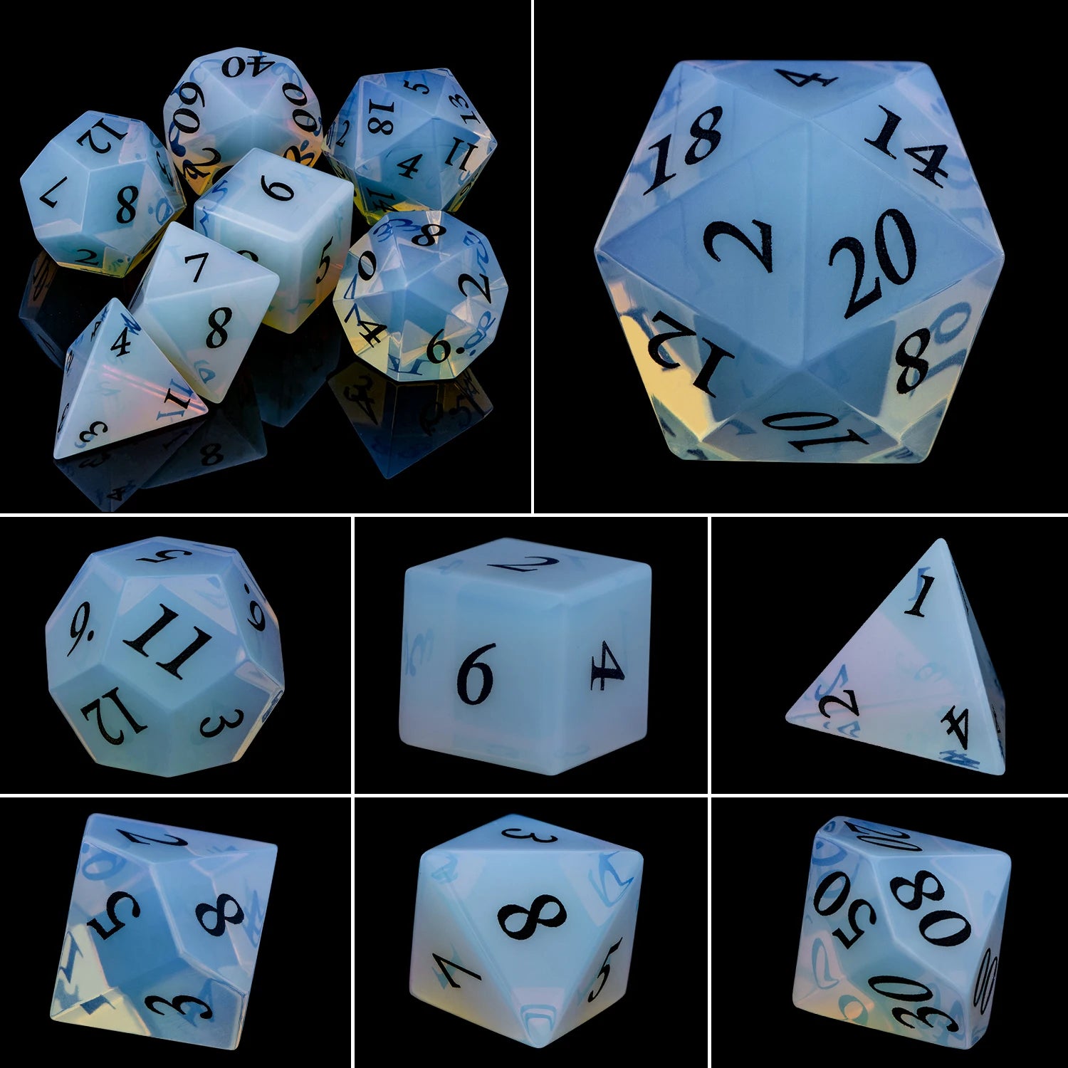 Matte Black Sharp Edge Dice Gem Dice-1